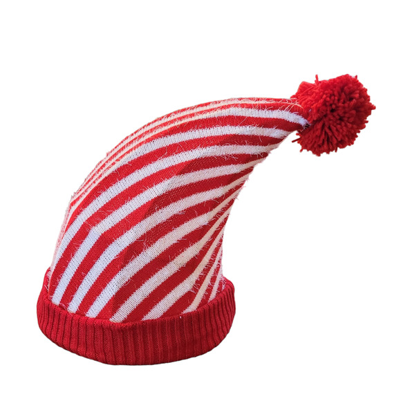 New tree topper red white striped whimsical hat - Picture 1 of 4